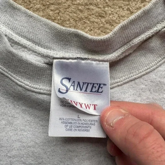 Vtg Notre Dame Crewneck Sweatshirt Large Heather Grey Fighting Irish Preppy - Picture 6 of 8